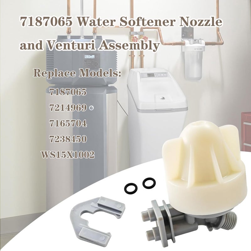 Dicsley 7187065 7253808 Water Softener Nozzle and Venturi Assembly Replaces 7187065, 7214969, 7165704, 7238450 and WS15X10027 - Image 2